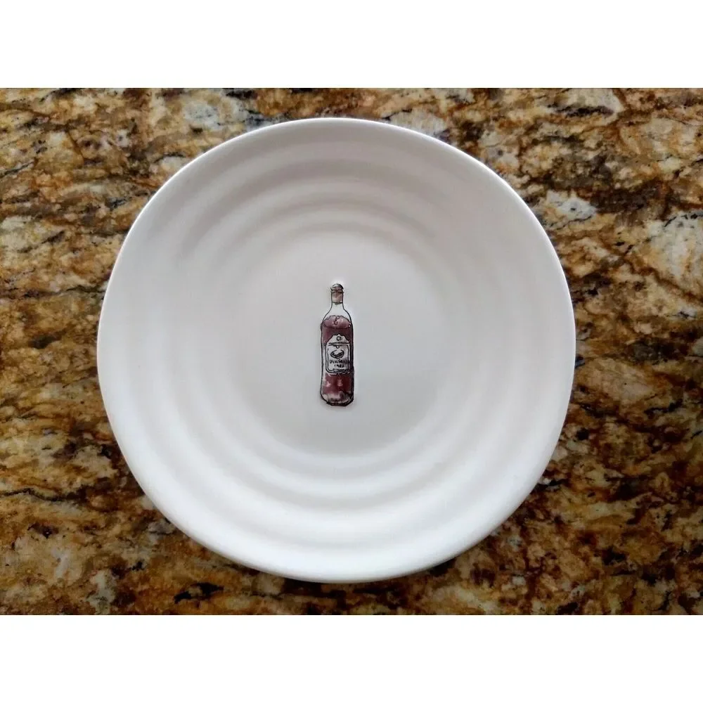 Williams Sonoma Appetizer Canapé Cheese Plates WINE BOTTLE‎ SERIES Set of 4